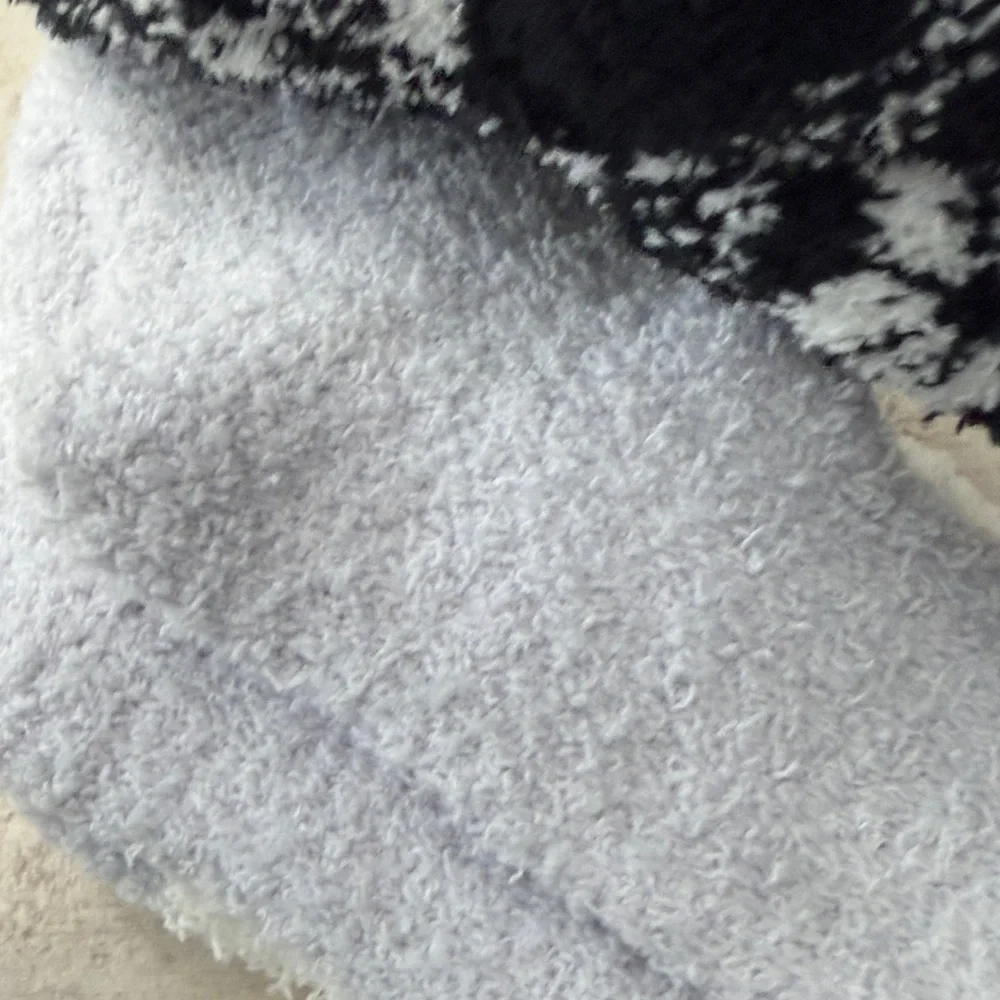 Cuddl Duds Black and White Lounge Socks. 3 pair
